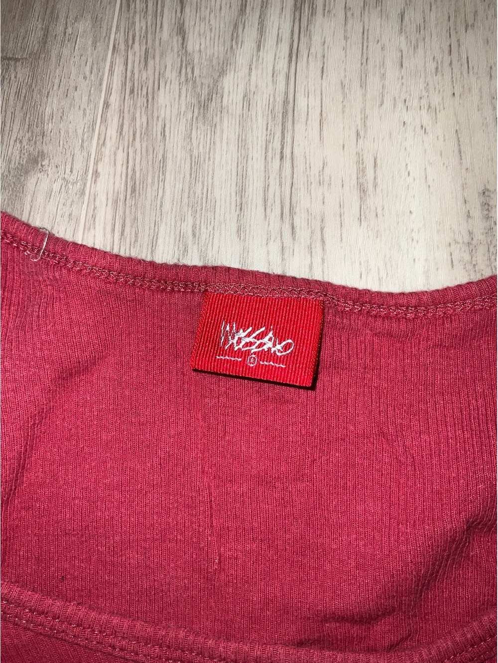No Boundaries Embroidered Tank Tops, Red and White, Size Small - Picture 3 of 9